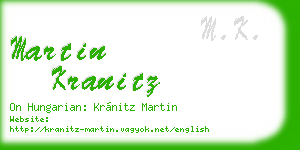 martin kranitz business card