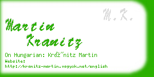 martin kranitz business card